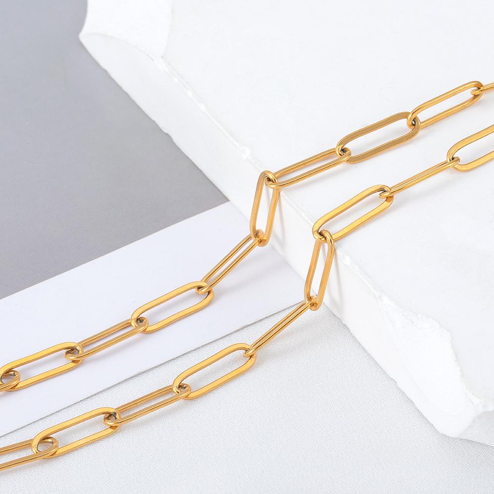 2Meters Multi-Style Stainless Steel Gold Color Link Chain for DIY Women Man Bracelet Necklace Chains Jewelry Making Accessories
