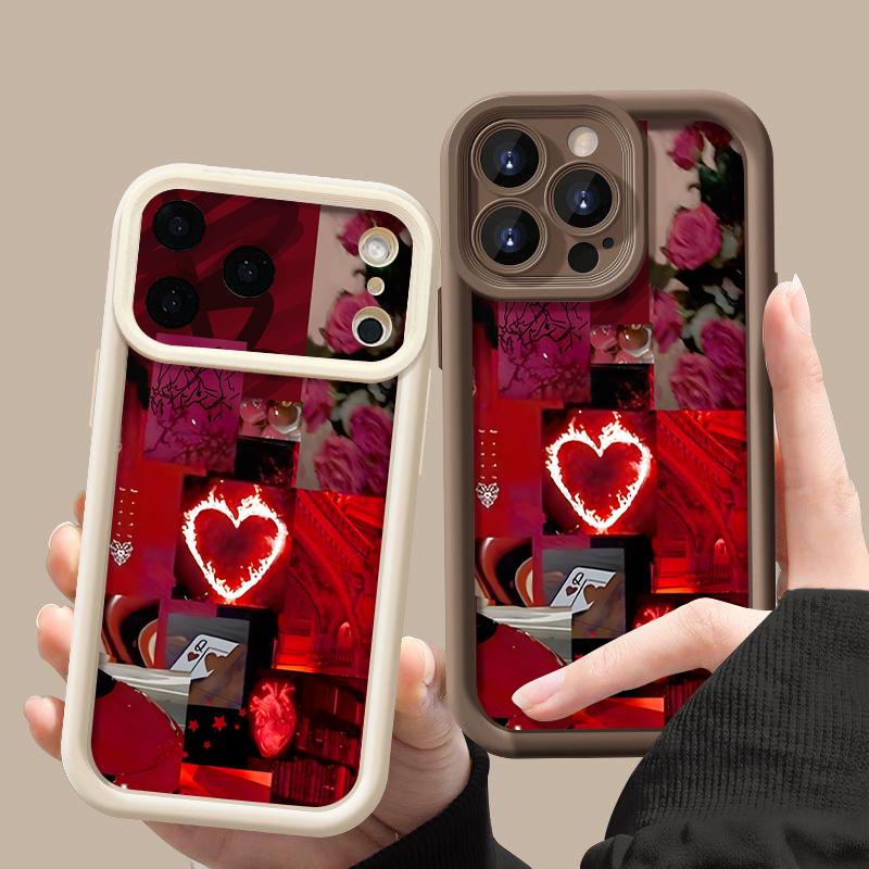 Stylish Red Scenery Pattern Phone Case For iPhone 17 16 15 14 13 12 Pro Max 15 Plus 17 Pro Air 11 16e Shockproof Soft TPU Cover