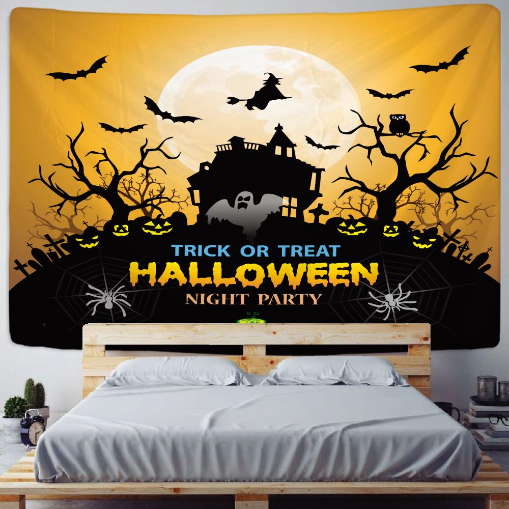 Halloween Pumpkin Psychedelic Scene Home Decoration Tapestry Hippie Bohemian Decoration Wall Hanging Sheets
