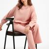 Ladies' Early Autumn New Sweater Fashion Two-piece Set  Shoulder Long Sleeve Pullover + Straight Wide Leg Pants Combination