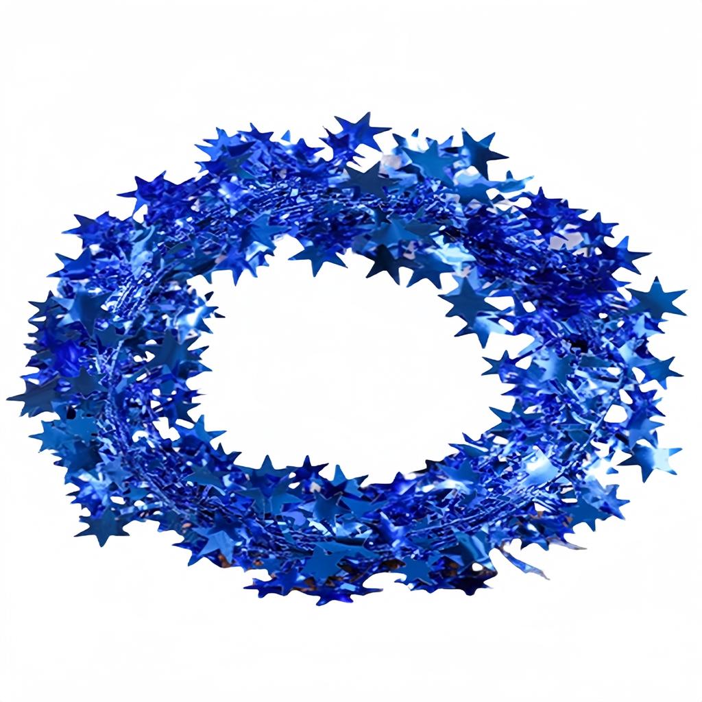 For Christmas Tree Party Decorations Christmas Holidays Silver Flexible Star Garland For Crafts Christmas Indoor Use