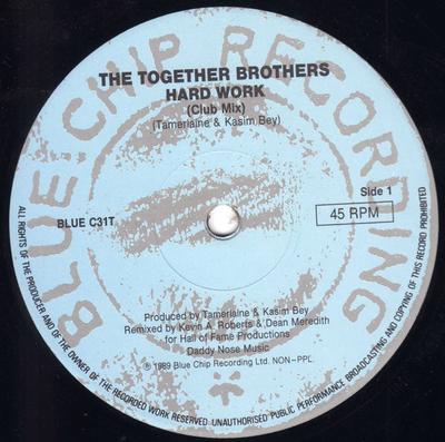 12-Zoll-Schallplatte TOGETHER BROTHERS Hard Work BLUEC31T Blue Chip 1989 UK Rap HipHopRB Gebraucht