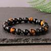 Festive Gifts Natural Tiger Eye Lava Rock Matte Onyx Beaded Bracelet Minimalist Fashion Jewelry Suitable For Daily Wear And Gifting