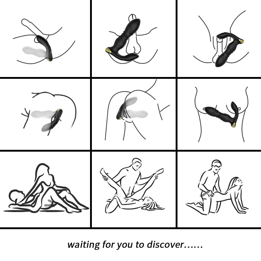 Telescopic Prostate Massager Butt Plug Anal Vibrator G Spot Vibrators for Women 8 Vibration Modes