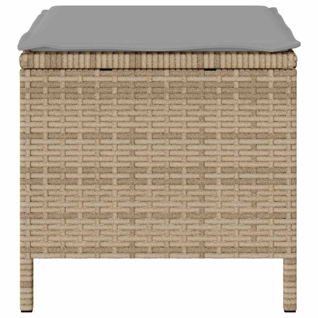Garden Dining Set Beige Poly Rattan