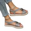2024 European Plus Size Women's Fish Mouth Sandals with Metal Buckle and Rope Flat Sole