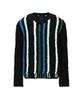 ADSB ANDERSSON BELL Unisex V-Neck Reverse Stripe Sweater Atb1350U(Black)