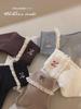 Girls' Cotton Mid-Calf Socks with Sweet Bowknot - Korean Style Lace Princess for Autumn and Spring