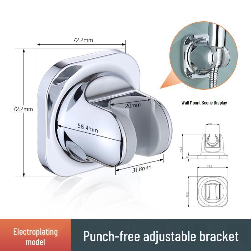 

Регульований тримач та кріплення для ручної душової лійки без свердління