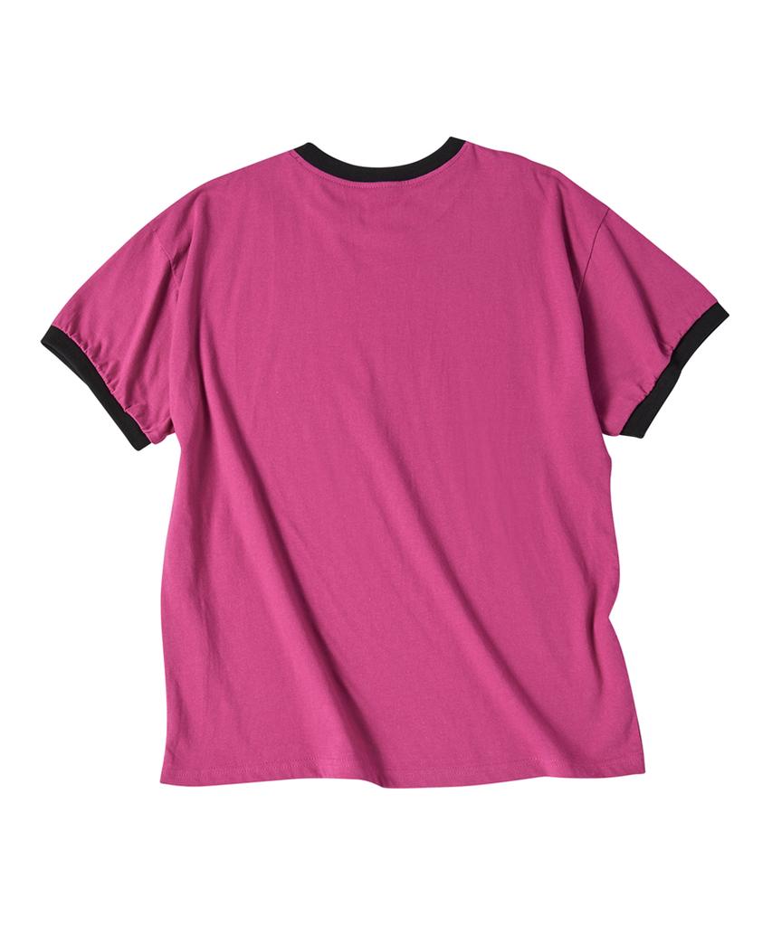 Eontaiteulseoul Enduring Unicorn Ringer Crop Short Sleeve Pink