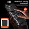 For Samsung Galaxy A25 5G (Global) (161mm) Magnetic Case Ring Holder Foldable Kickstand TPU PC Phone Cover with Camera Lens Slider
