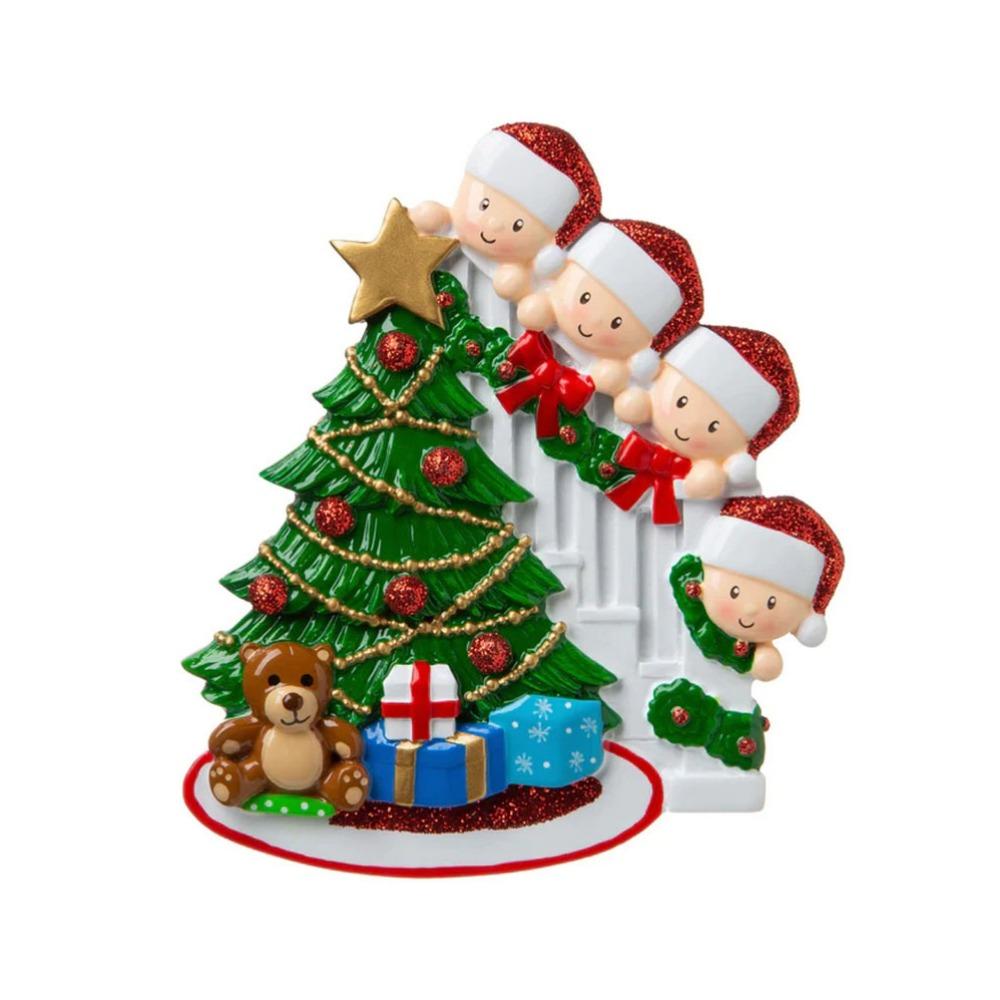 Resin Family Christmas Ornament Decorative DIY Name Pendants Christmas Tree Ornaments  Christmas