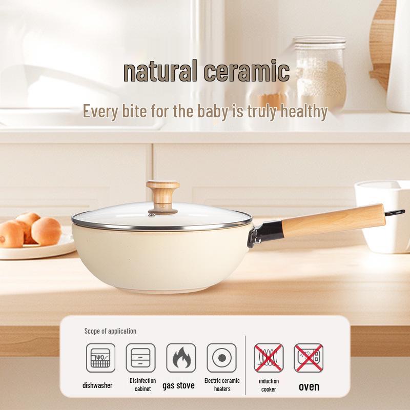 Weidu Ceramic Health Pot: High-Temperature Resistant Ceramic Frying Pan, Wok, Baby Food Pot, and Milk Pot.