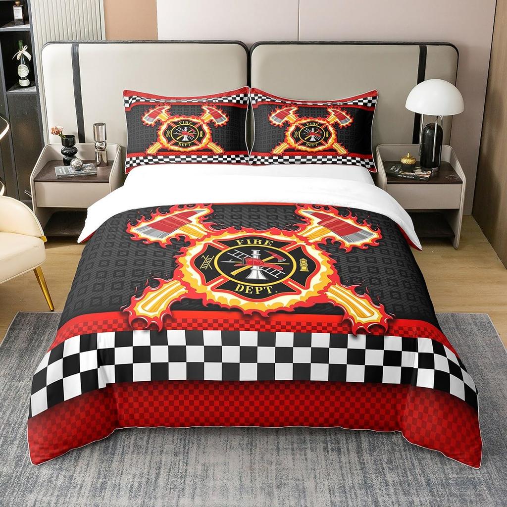 Axe Duvet Cover Set For Teens Adults Men Queen Lightweight Quilt Cover With 2 Pillowcase Traditional Battle Bedding Set No Quilt