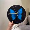 Colorful Butterfly Pattern Glass Wall Clock - Ultra-Quiet Aesthetic Design