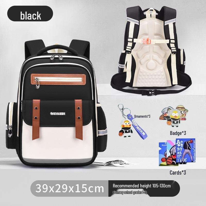 Capybara Oxford Spine-Support Backpack for Grades 1-6: Boys & Girls School Bag