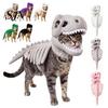 Abbigliamento per Animali Domestici di Halloween Costume Scheletro di Dinosauro, Abbigliamento 3D Luminescente al Buio, Vestito Dino per Cani Gatti, Costume per Feste di Cosplay e Vacanze