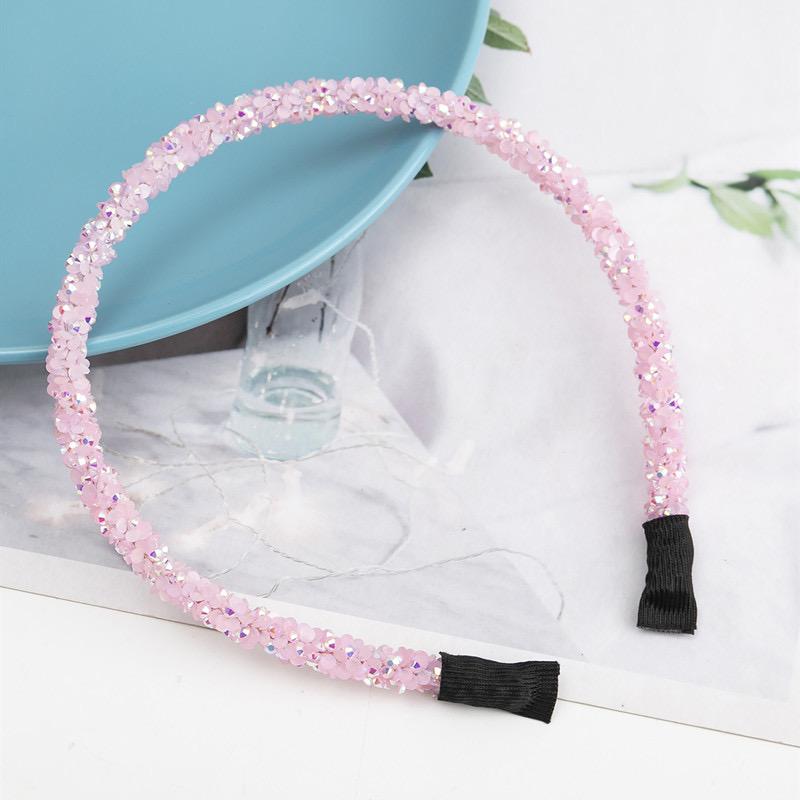 Fashion Korea Crystal Soft Headband for Women Rhinestone Hairband Beads Bezel Girls Hair Accessories Simple Headwear