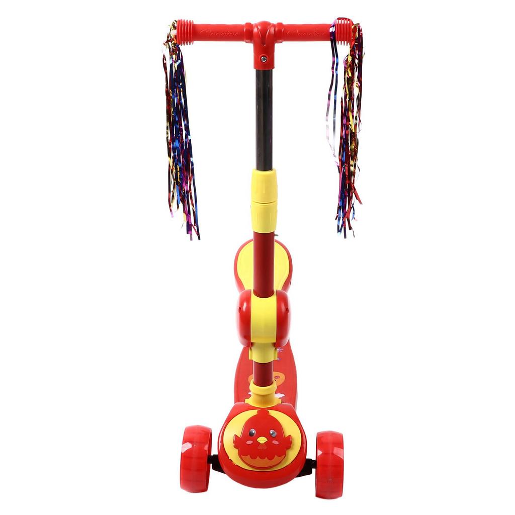 Kids Scooter Red Bird Model 3 In 1 Adjustable Height Handlebar Folding Wider Tires Saddle Seat Toddler Kick Scooter for