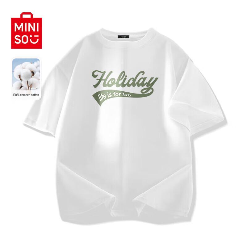 MINISO Men s American College Style Pure Cotton Loose T-Shirt M