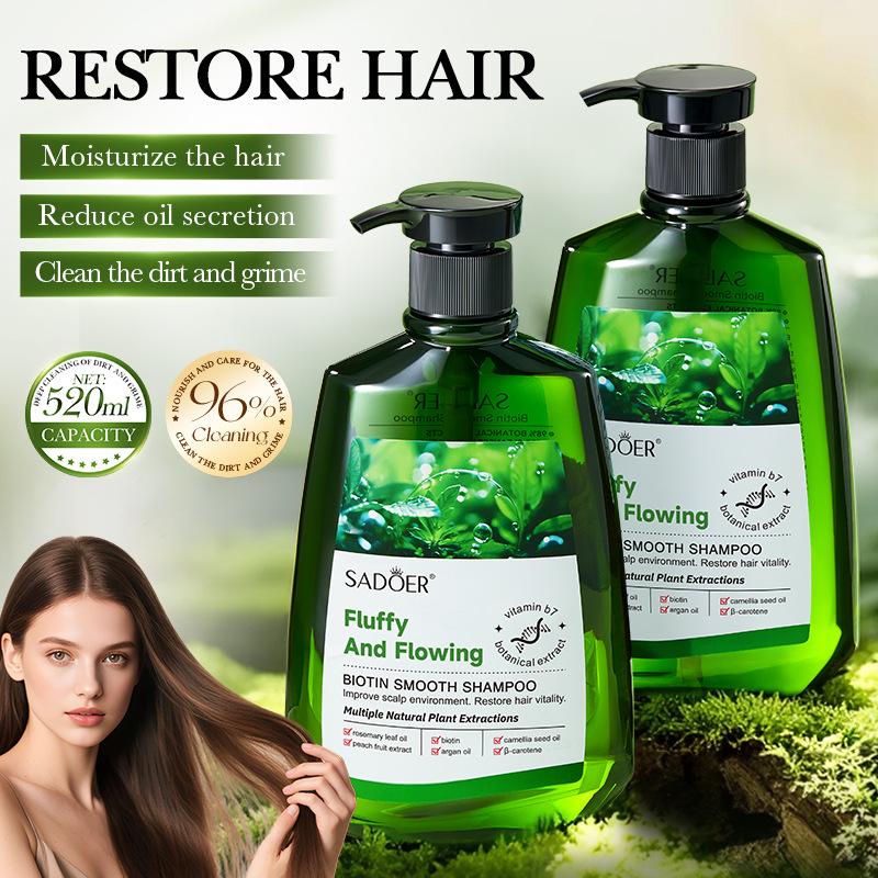 Biotin Softening Shampoo 520ml Deep Cleansing Smooth Shampoo Skin Care Products