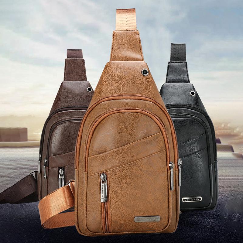 Men'S Crossbody Bags Men'S Chest Bag Designer Messenger Bag Leather Shoulder Bags Diagonal Package Large Capacity Bag For Travel