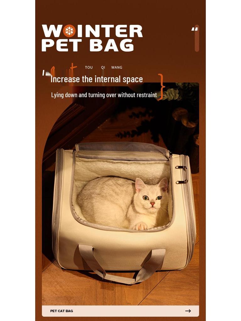 Breathable Portable Cat Carrier Handbag – Comfortable Travel Shoulder Bag for Cats