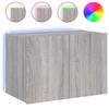 VidaXL Wall-Mounted TV Unit with LED Lights, Hanging Television Cabinet with Storage, Floating TV Stand, Modern, 837312
