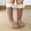 5Pairs Lace Trim Baby Calf Socks Baby Long Tube Cartoon Above Knee Socks  Kids