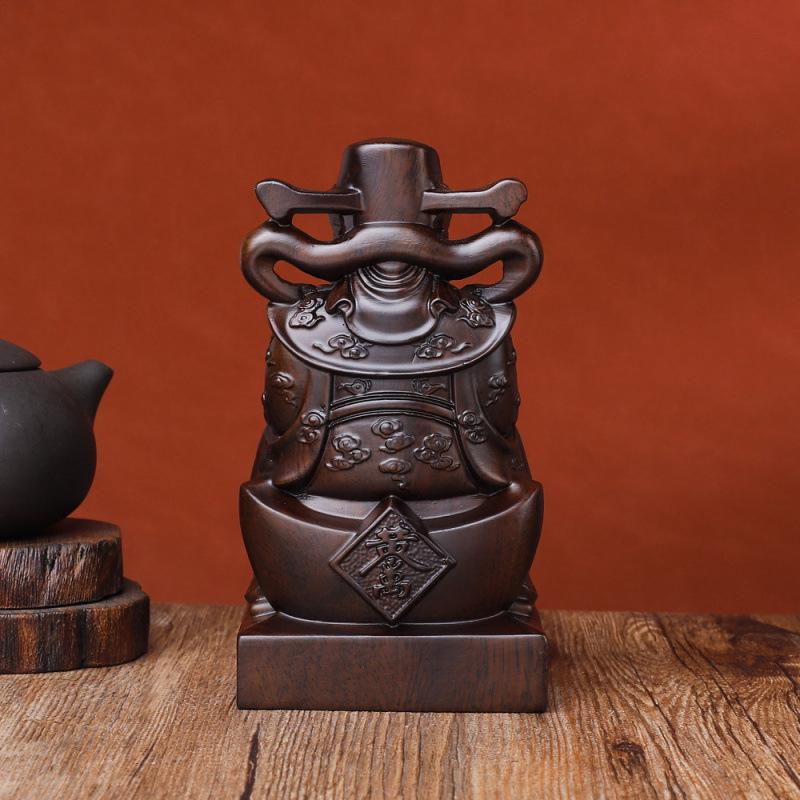 Ebony Grandpa Carving Ornament: Rosewood Handcrafted Home Decoration