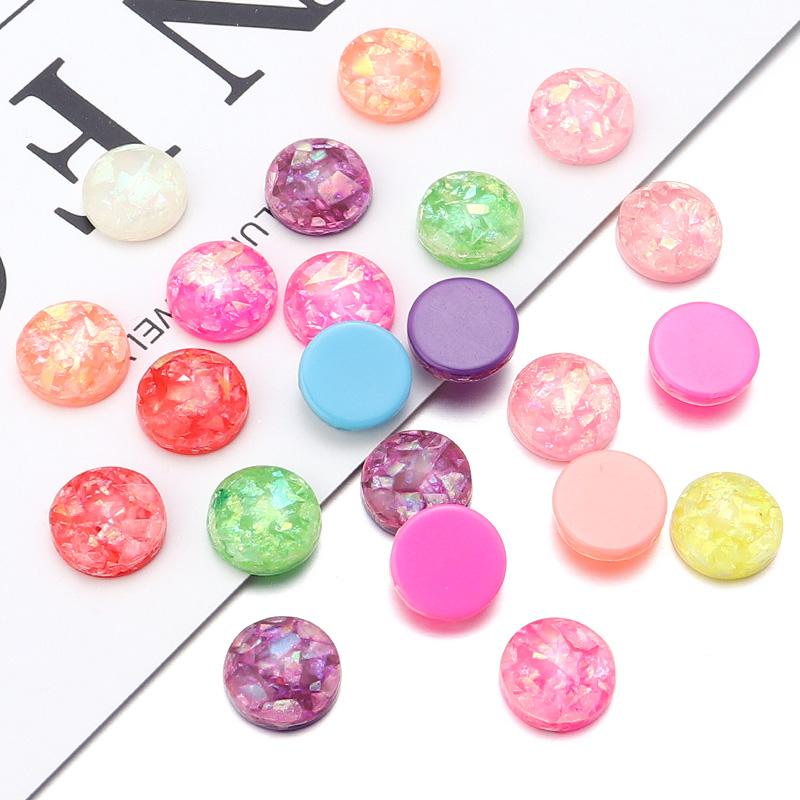 50pcs/lot 6-12mm Mix Color Round Cabochon Resin Beads Loose Beads For Jewelry Making DIY Necklace Bracelets Earring Accessories