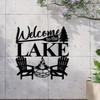 Vintage Welcome To The Lake Metal Sign Wall Art Decor Rustic Cabin Gift