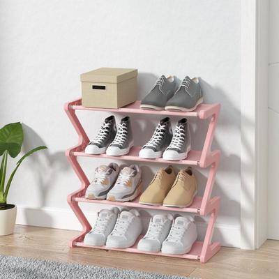 Z-Shaped Multi-Layer Shoe Rack: Dustproof, Compact, Ideal for Dorms, Kids, Home.