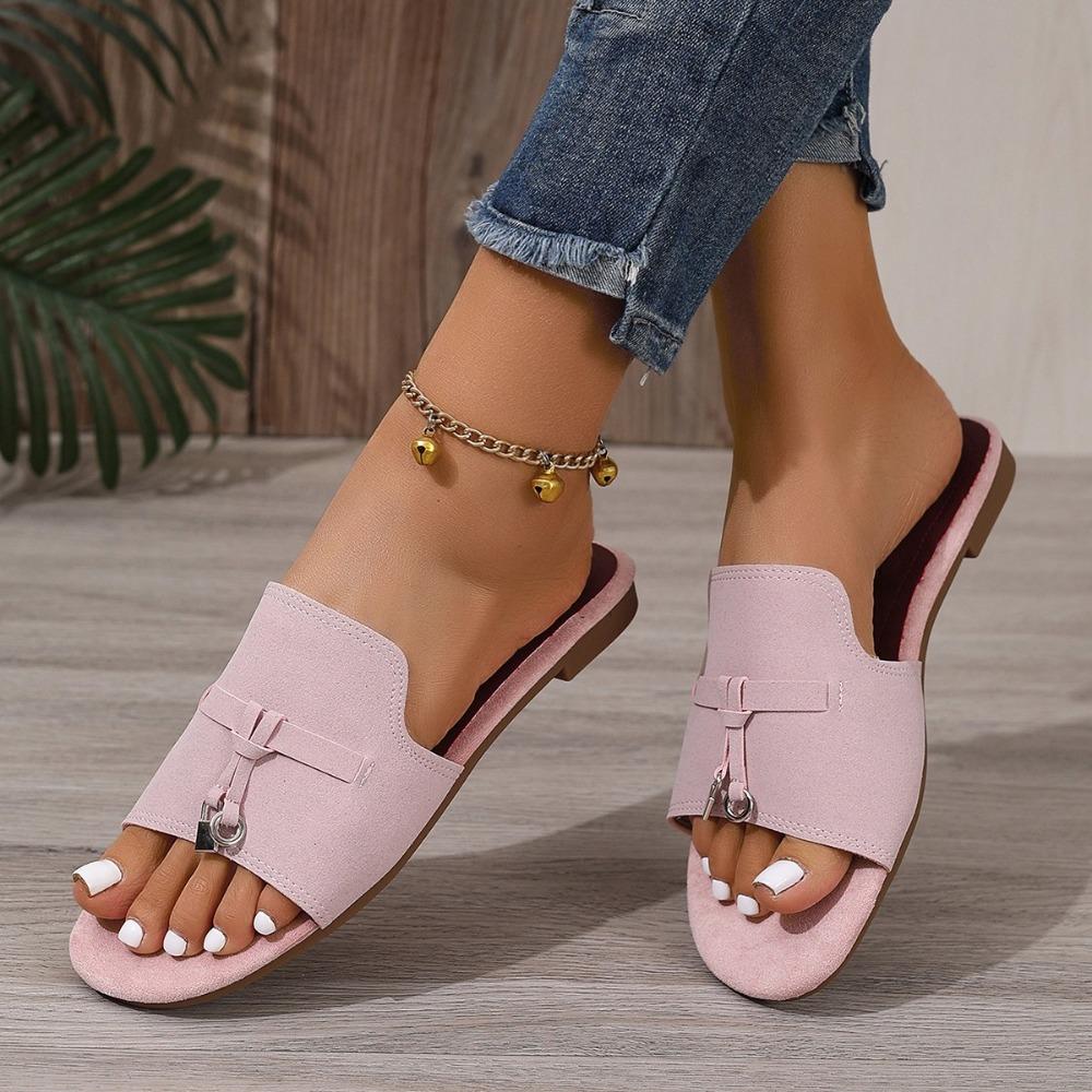 Summer New Candy Color Retro Flat Slippers Fashion Casual Plus Size Women's Beach Sandals