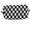 Ins-Style Plaid Knit Makeup Bag - Large Capacity Contrasting Yarn Pencil Case