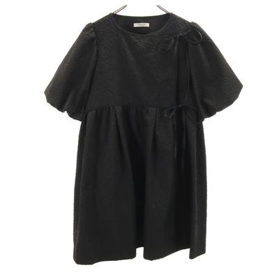 FREAK'S STORE Dreiviertelarm Gefaltetes Jacquard-Minikleid F schwarz Damen Gebraucht