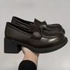 Fashion With Medium Heels Block Heel Ladies Pumps Chunky Round Toe Women's Shoes Loafers Vacation Wholesale Shoe Fashion Elegant Dress