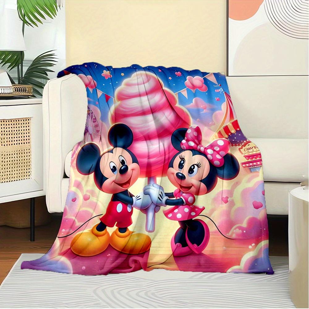1pc flannel minnie mouse and mickey mouse hand in hand bedding throw blanket sofa cover gift home decoration plush throw