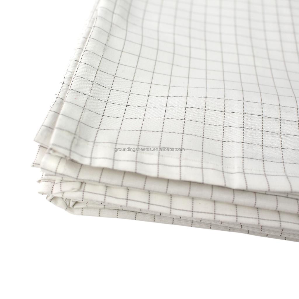 Set di lenzuola per messa a terra Cotone conduttivo Fibra d'argento Biancheria da letto con design a bassa resistenza superficiale 10 Fibre d'argento