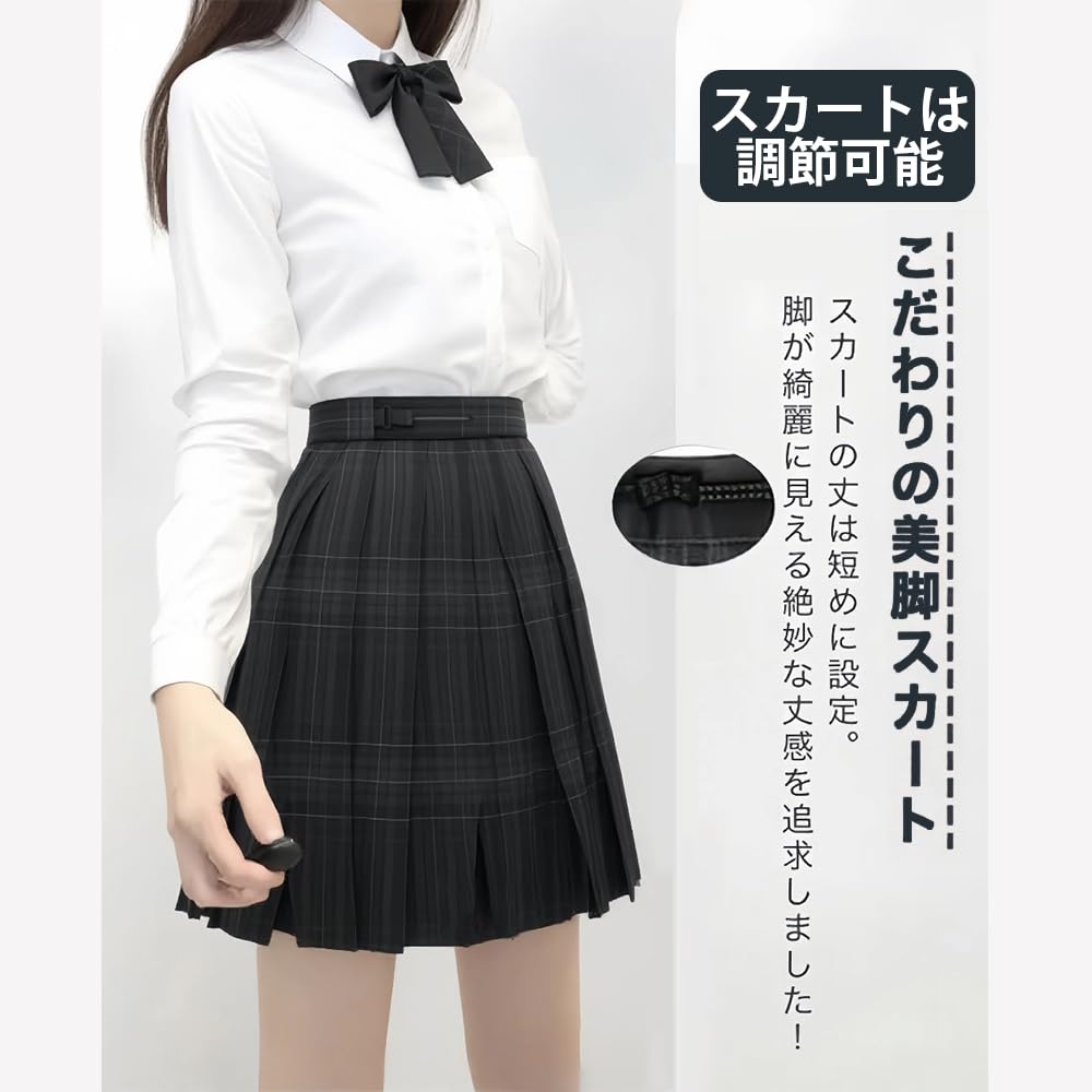 OSKEE Blazer Set for High School Perfect for Entrance School and Parties with Size 5-Piece Girls, Ceremonies, Graduations, Festivals, (Black Bow, M)