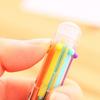 Ballpoint Pen Multicolor 6 In 1 Colorful Spring Retractable Design 0.5mm Ballpoint Pen Gift Scrapbooks Tool Birthday