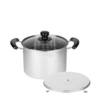 Panela de Aço Inoxidável Pearl Metal NEW Danran com Tampa de Vidro, 22cm, H-5872, Compatível com IH, Prata