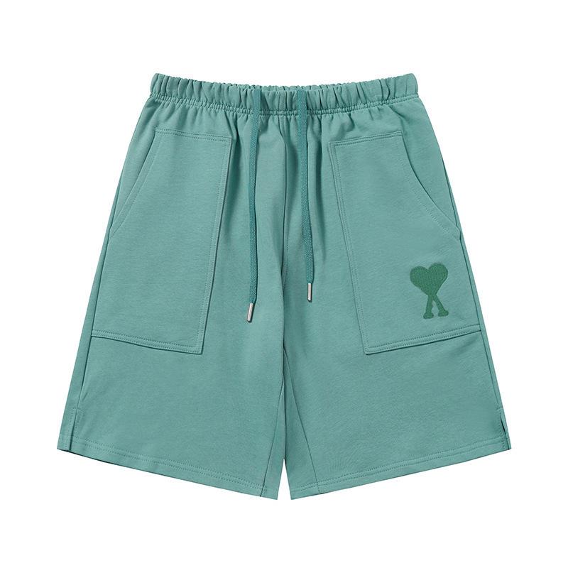 Ami Women's Heart Embroidered Casual Summer Sweatpants - Classic Straight-Leg with Drawstring