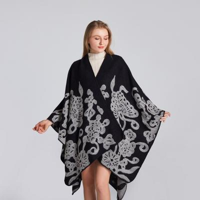 Women's Scarf Shawl Fashion Imitation Cashmere Split Fork Thickened Large Shawl Cape a Piece