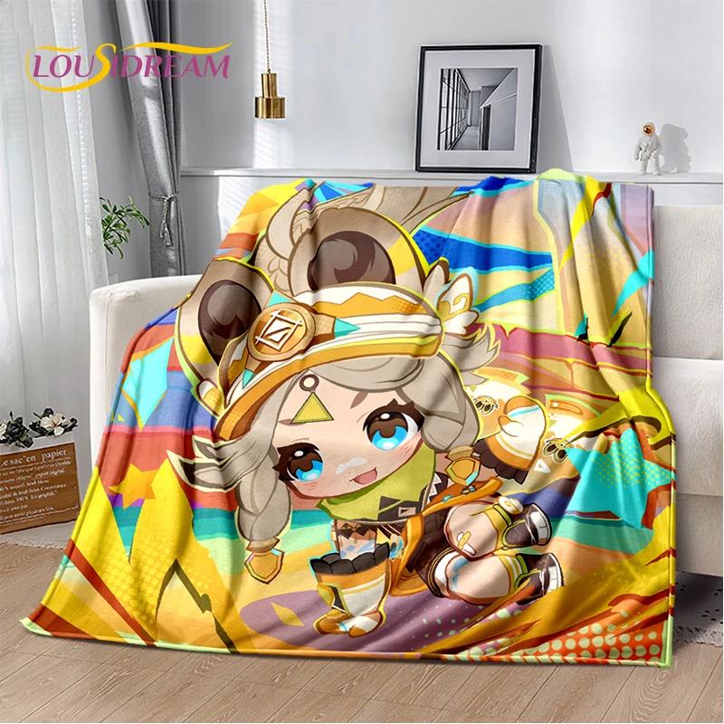 New Genshin Impact Character Solo Cartoon Game Soft Blanket,Soft Throw Blanket for Home Bedroom Bed Sofa Picnic Child Gift