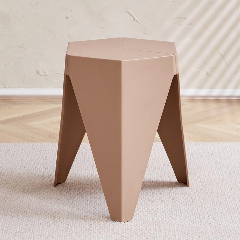 Nordic Creative Non-slip Plastic Stool - Thickened, Stackable, Square Gel Design for Home Use