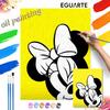 Digital Oil Painting Diy Coloring Handpainted Handpainted Filling Home Decoration gift,Minnie Mouse Yellow Background Art