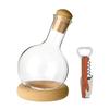 1000ml Wine Decanter, Elegant Wine Decanter Set with Waiter's Corkscrew, Cork Ring, and Conical Cork Stopper, Lead-Free, Clear, for Red and White Wine