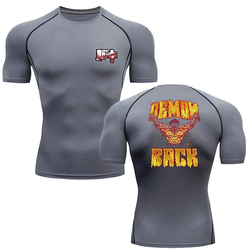 Training and Exercise T-shirt Anime Baki Hanma Men Running T-Shirt Compression Shirt Gym Fitness Short Sleeve Jogging Sportswear