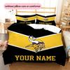 Custom Name Minnesota Vikings2 Pattern Bedding Quilt Set  Home Decoration  Gift (1 * duvet cover + 2 * pillowcase  without core)